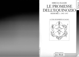 Mircea Eliade, Le promesse dell`equinozio. Memorie 1