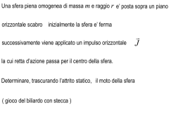 Una sfera piena omogenea di massa m e raggio r inizialmente la