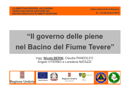 “Il governo delle piene nel Bacino del Fiume Tevere” nel Bacino del