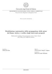 Modellazione matematica della propagazione delle piene del fiume