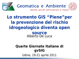 Lo strumento GIS “Piene”per la prevenzione del rischio