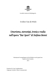 Umorismo, stereotipi, ironia e realia nell`opera "Bar Sport" di Stefano