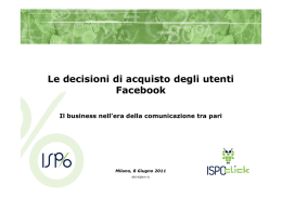 Le decisioni di acquisto degli utenti Facebook