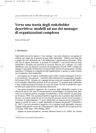 Verso una teoria degli stakeholder descrittiva: modelli ad