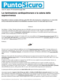 La rianimazione cardiopolmonare e la catena della sopravvivenza