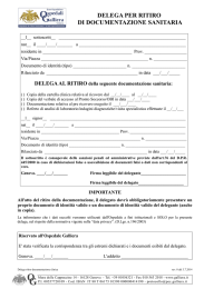 delega per ritiro di documentazione sanitaria