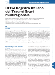 RITG: Registro Italiano dei Traumi Gravi multiregionale