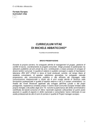 CURRICULUM VITAE DI MICHELE ABBATICCHIO*