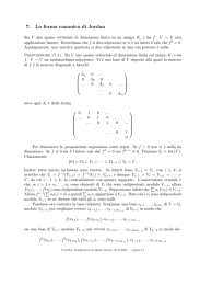 7. La forma canonica di Jordan - Dipartimento di Matematica e