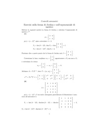 Esercizi sulla forma di Jordan e sull`esponenziale di matrice