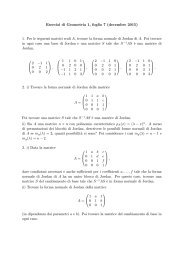 Esercizi di Geometria 1, foglio 7 (decembre 2015) 1. Per le seguenti