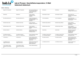 Phrasen: Geschäftskorrespondenz | E-Mail (Italienisch