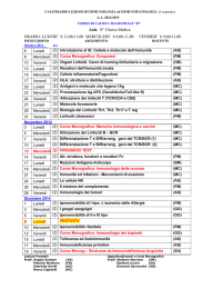 Aula I^ Clinica Medica ORARIO: LUNEDI` h 11,00