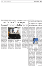 Anche New York scopre il piccolo borgo e la Congrega