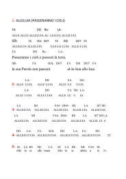 1- ALLELUIA (PASSERANNO I CIELI) Passeranno i cieli e passerà