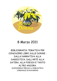 “8 marzo” bibliografia tematica per conoscere libri sulle donne
