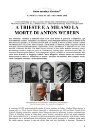 A TRIESTE E A MILANO LA MORTE DI ANTON WEBERN