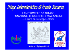 L`INFERMIERE DI TRIAGE FUNZIONI- REQUISITI