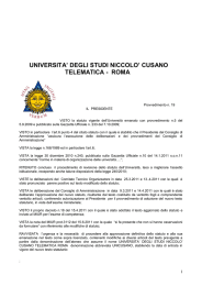 UNIVERSITA` DEGLI STUDI TELEMATICA UNICUSANO