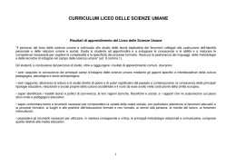 curriculum liceo delle scienze umane