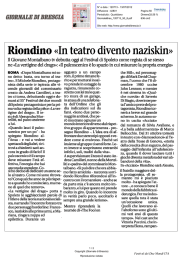 13/07/2012 Giornale di Brescia Riondino `in teatro divento Naziskin`