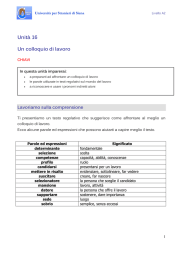 Unità 16 Un colloquio di lavoro - Università per Stranieri di Siena