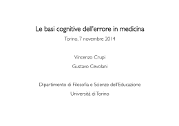 Le basi cognitive dell`errore in medicina