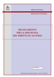 Regolamento per il diritto di accesso agli atti