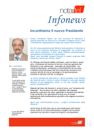 Incontriamo il nuovo Presidente - Newsletter Infonews N° 1