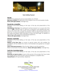 Team Building Proposal - Alba Bra Convention Bureau