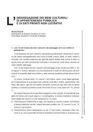 l`individuazione dei beni culturali di appartenenza pubblica e di enti