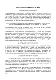 Web privacy Grand Hotel et de Milan