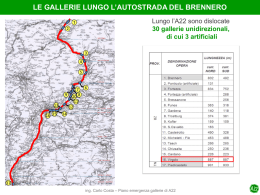 LE GALLERIE superiori ai 500 m LUNGO L`AUTOSTRADA