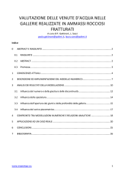 valutazione delle venute d`acqua nelle gallerie