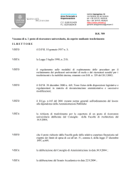 DR 709 Vacanza di n. 1 posto di ricercatore universitario, da coprire