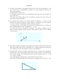 ESERCIZI 1) Un razzo viene lanciato verticalmente dalla Terra e