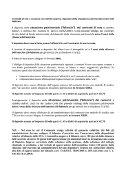 Il deposito della situazione patrimoniale ("bilancio") dei contratti di