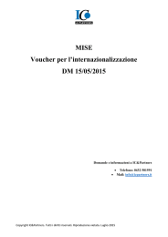 MISE Voucher per l`internazionalizzazione DM 15/05/2015