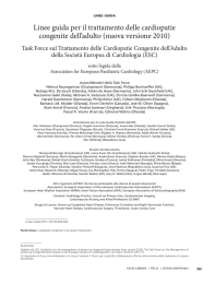 Linee guida per il trattamento delle cardiopatie congenite dell`adulto