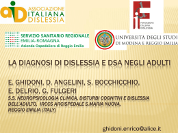 Enrico Ghidoni, La diagnosi di dislessia e DSA nell`adulto