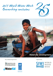 2015 World Water Week Overarching conclusions