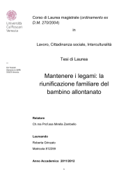 Mantenere i legami: la riunificazione familiare del bambino allontanato