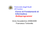 Sottoprogrammi - Unicas - Università degli Studi di Cassino