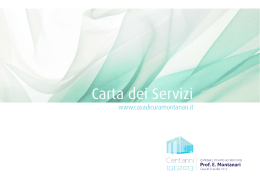 Carta dei Servizi - Casa di cura Montanari