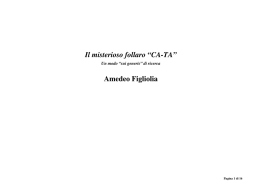 Il misterioso follaro “CA-TA” Amedeo Figliolia