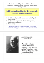 2.2 Il potenziale didattico del potenziale chimico: una introduzione