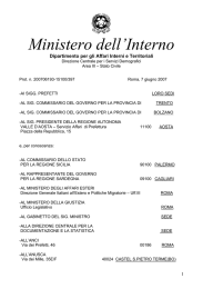 Ministero dell`Interno - Ministero degli Affari Esteri e della