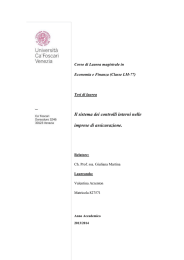 Il sistema dei controlli interni nelle imprese di assicurazione.