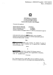 Corte d`Appello di Roma, sentenza n. 6354 del 16.11.2015