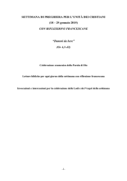 SETTIMANA DI PREGHIERA PER L`UNITÀ DEI CRISTIANI (18 – 25